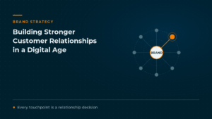 Cover graphic showing a brand at the centre of a ring of digital touchpoints with one highlighted in orange, captioned every touchpoint is a relationship decision